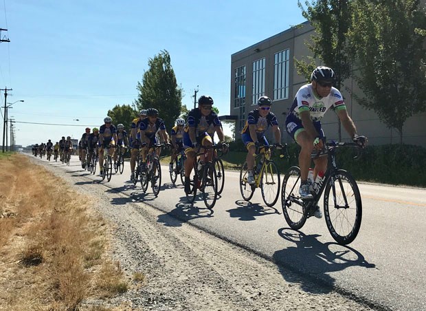Last Thursday more than 40 cyclists representing the South Delta Riders and Boundary Bay Cycling Club joined together for a ride to honour Dick Nicholls.
