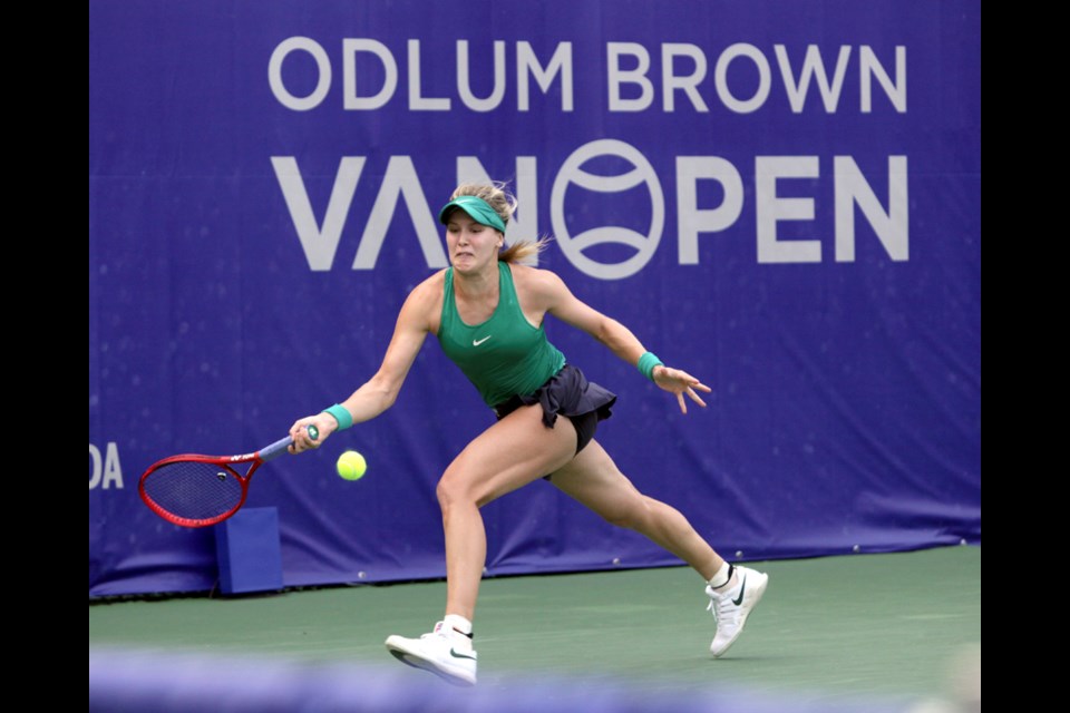 Eugenie Bouchard at the Odlum Brown VanOpen. photo Lisa King, North Shore News