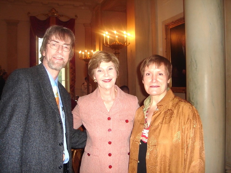 Spider and Jeanne Robinson with Laura Bush