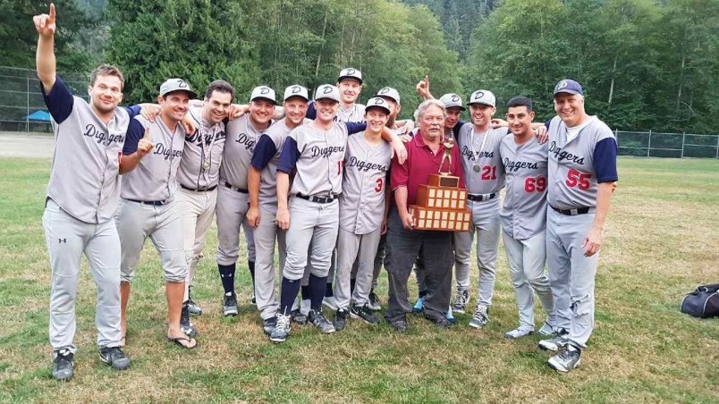 Diggers with the championship trophy