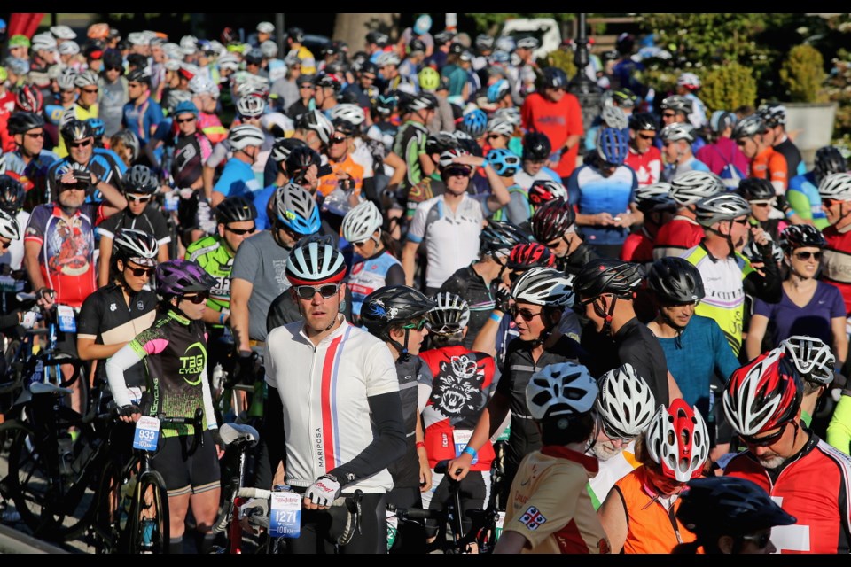 It looked like a page out of a Where's Waldo book as a record number of cyclists took part in Saturday's Tour de Victoria