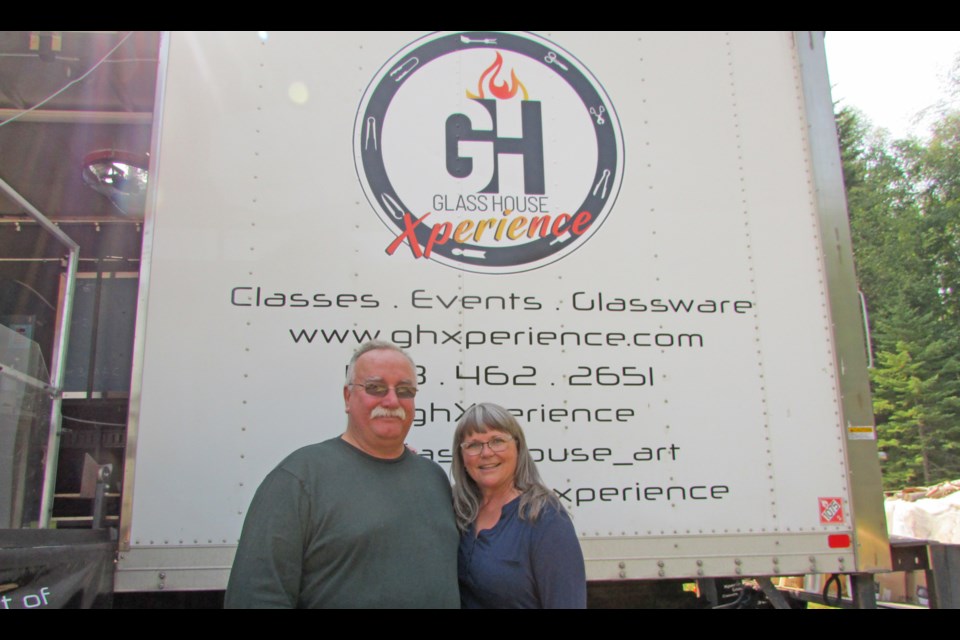 Don and Denise Wasnik took part in a class for beginner glass blowers at the Glass House Xperience Saturday provided by Mandy Patchin, longtime glass blowing artist and instructor, who has family in Prince George and resides in Calgary.