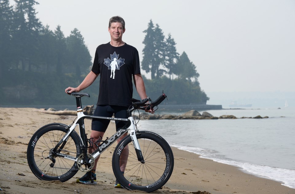 Chad Bentley, 45, is one of seven participants from around the world aiming to complete a triathlon