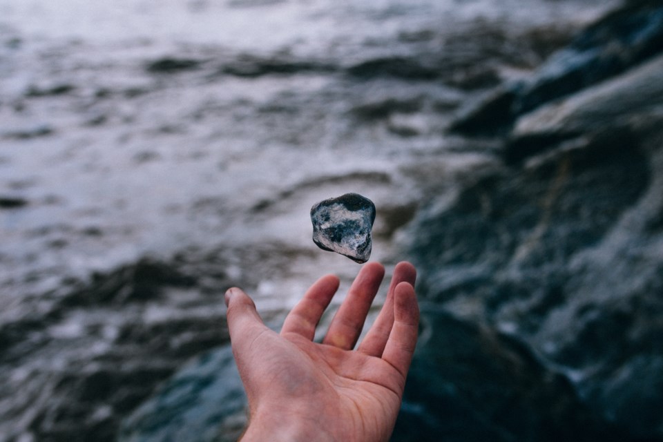 Throw rocks at the smoke