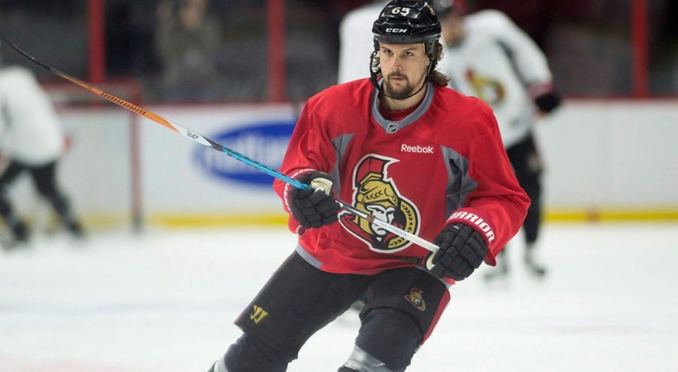 Erik Karlsson at Ottawa Senators practice