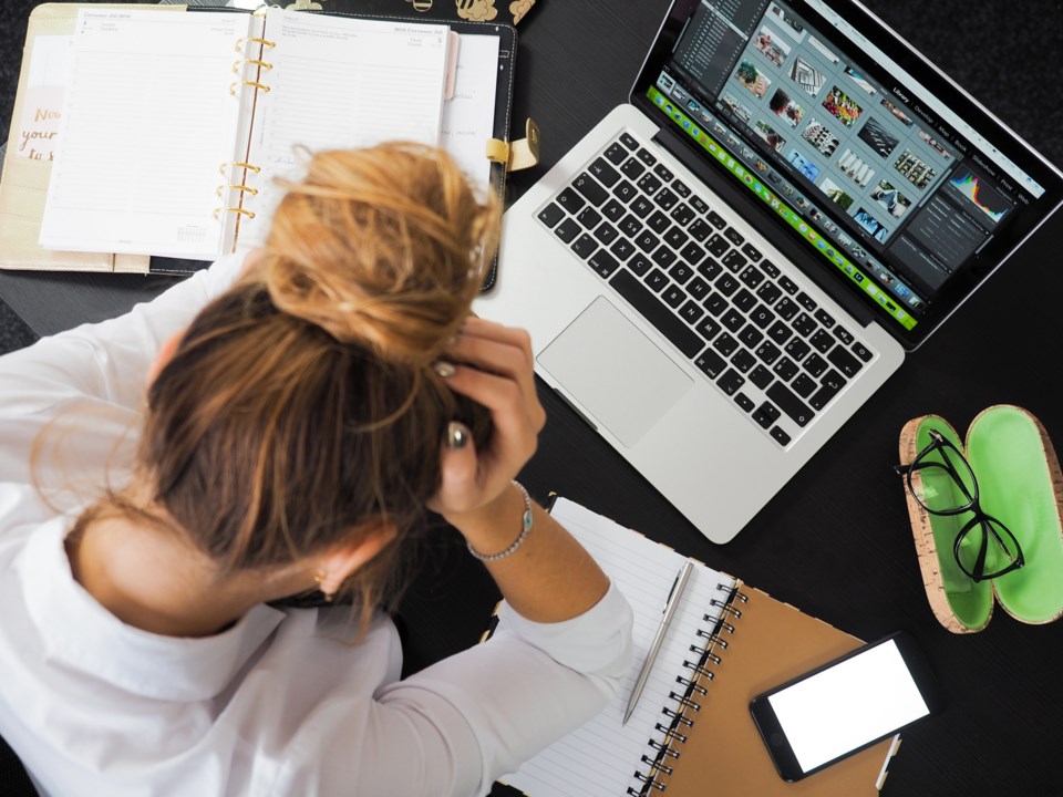 office work, stress, stock photo