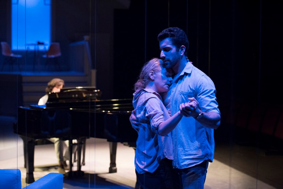 Kamyar Pazandeh, Megan Leitch and Caitriona Murphy in the Arts Club’s 2017 production of The Piano Teacher. The show is coming to the Anvil Centre for the 2018/19 season.