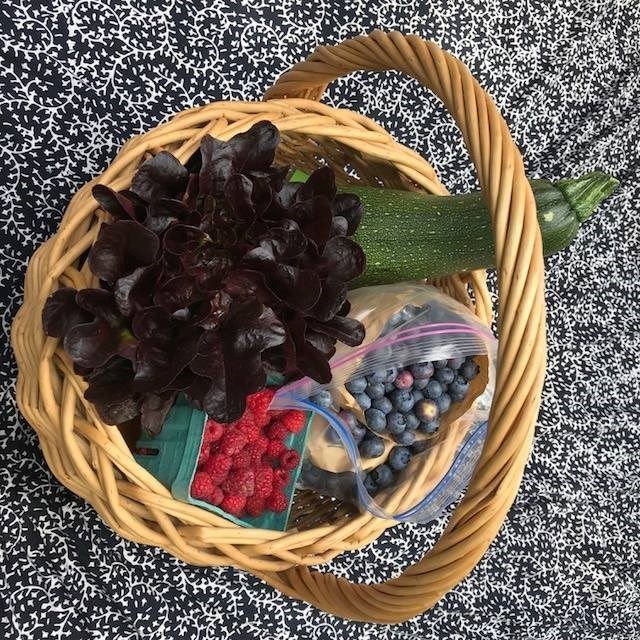 Market basket with veggies.