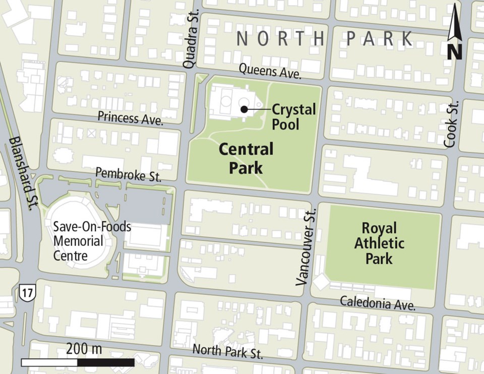 Map - Crystal Pool and Central Park in Victoria
