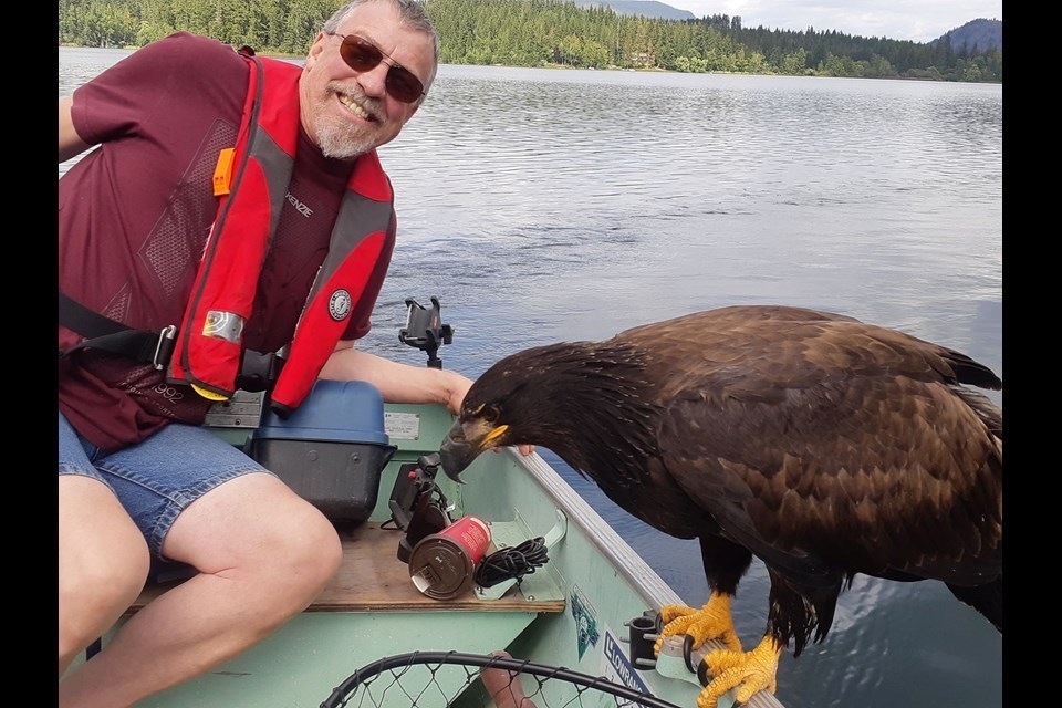 eagle on fishing boat