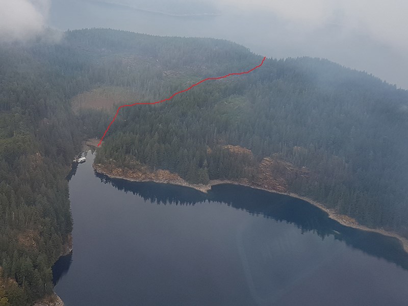 East Redonda Island wildfire northwest of Powell River