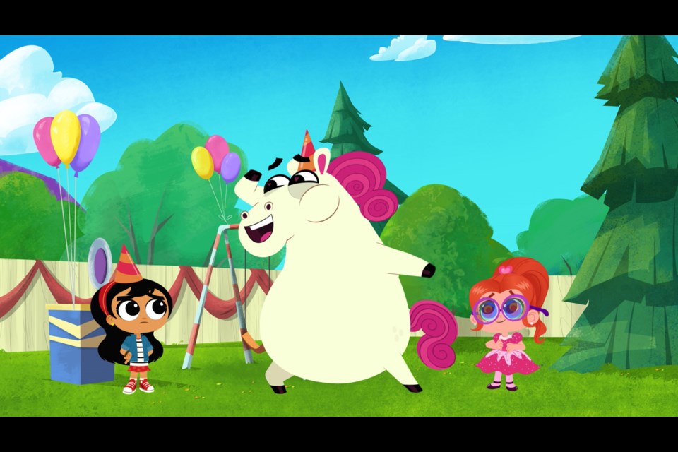 Go Away Unicorn! debuts Sept. 7 on YTV. It's based on the children's book of the same name, published by New Westminster's own McKellar & Martin.