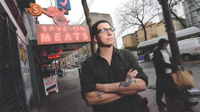 Mark Brand outside his Save On Meats restaurant and butcher shop. Photo Dominic Schaefer