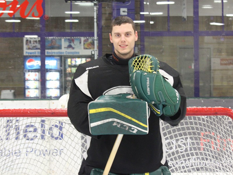 Powell River Kings starting goaltender Mitch Adamyk