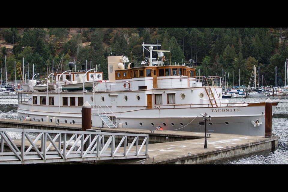 The Taconite sits moored in Maple Bay. The historic vessel will soon be on its way to a French buyer.