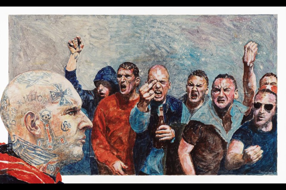 David Haughton's work is on display in Angry White Men, at Gallery 110 in Seattle.