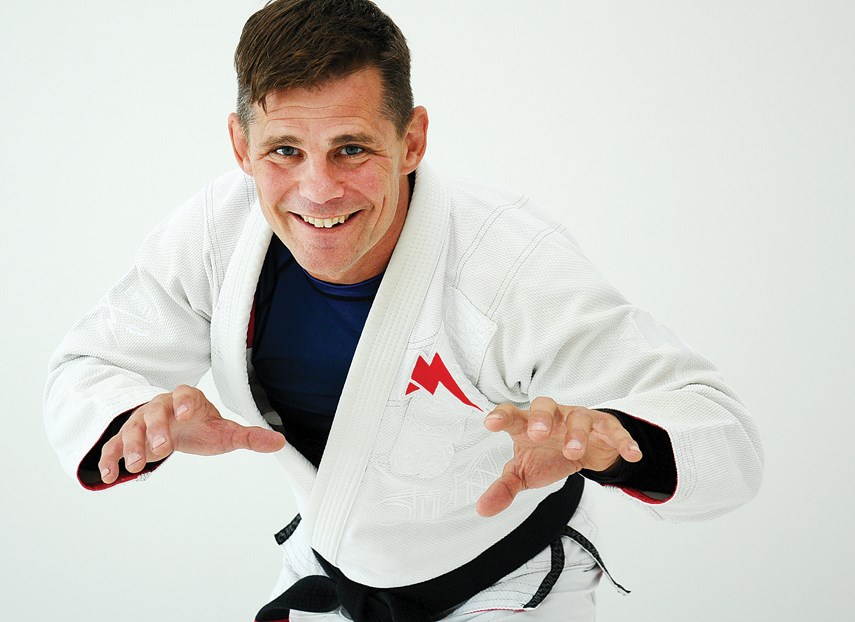 Bill Jones fought through a cracked rib to claim the championship title in the 45-49 age group at the International Brazilian Jiu Jitsu Federation World Masters 2018 championships last month in Las Vegas. photo Cindy Goodman, North Shore News