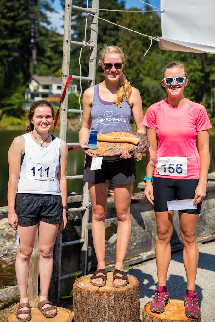 Anna Giesting, Emily Osborne, Nicki Seaborn atop the women’s podium.