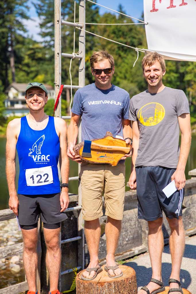 Charles Perrot-Minot, Colin Kerr, Ryan Johnson atop the men’s podium.