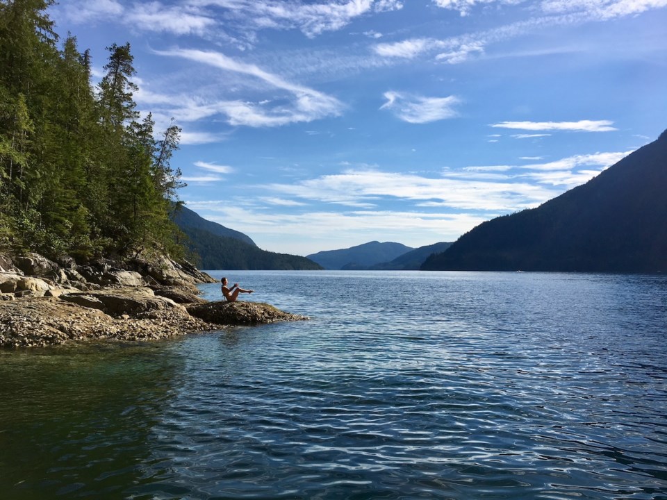 Yoga in Desolation Sound.