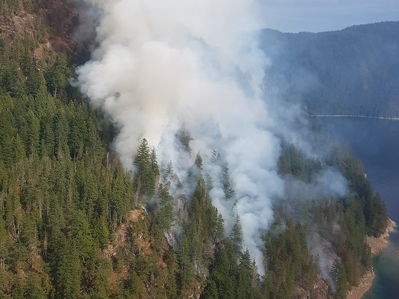 East Redonda Island wildfire northwest of Powell River