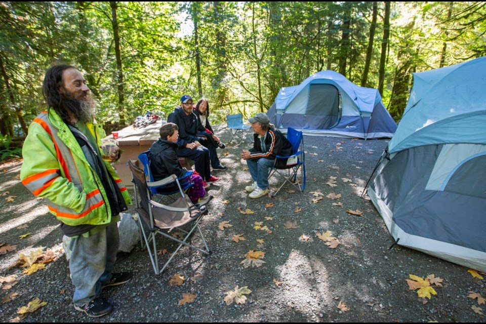 Homeless campers at Goldstream Provincial Park. Sept. 19, 2018