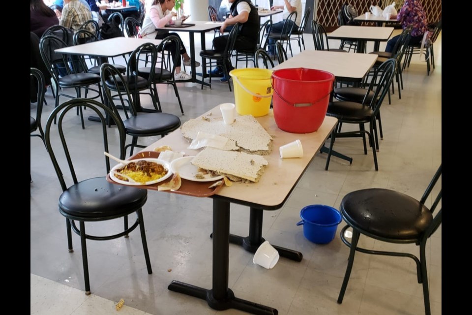 When Crystal Pisa was eating with her family at the Pacific Plaza food court, at Cambie and Garden City roads, the ceiling suddenly fell on them. Photo submitted