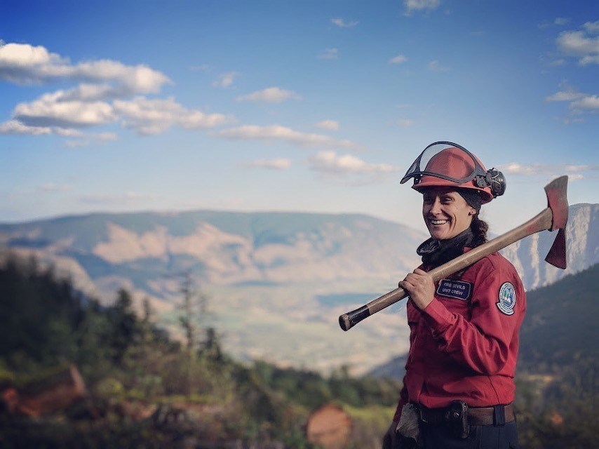 Jennifer Seguin at a fire outside of Keremeos earlier this year