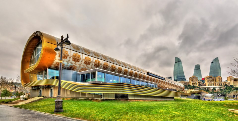 Unlike Vancouver, Baku is a city of museums, including a carpet museum designed to look like a roll