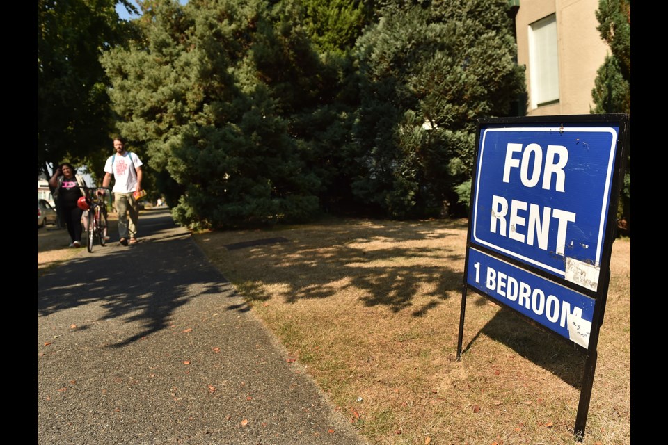 B.C.’s rental housing task force is recommending the provincial government cut the 4.5 per cent allowable rent increase for next year to 2.5 per cent but still give landlords the ability to raise rents to cover maintenance and other costs. Photo Dan Toulgoet
