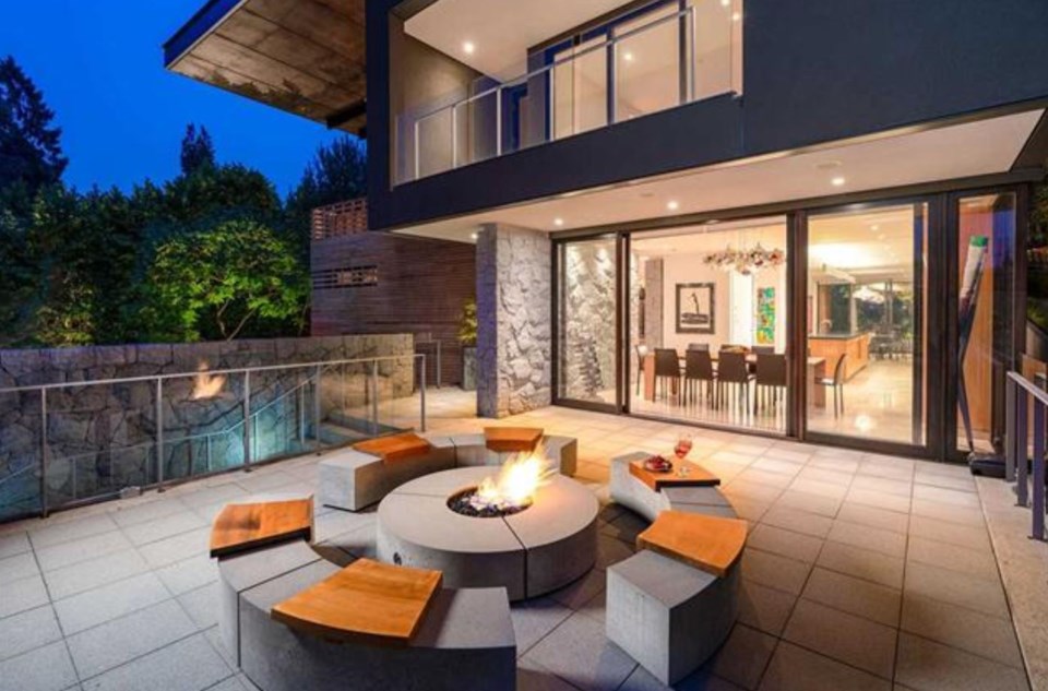 Shaughnessy uber cool modern house patio fire pit