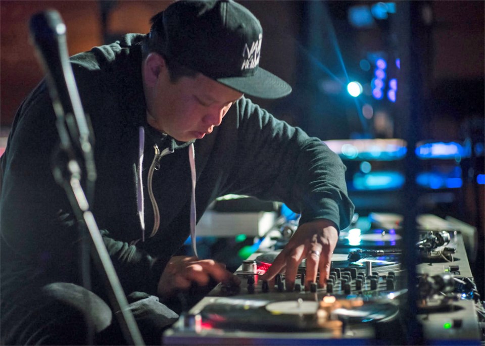 Kid Koala leads audience members in an interactive DJ experience.