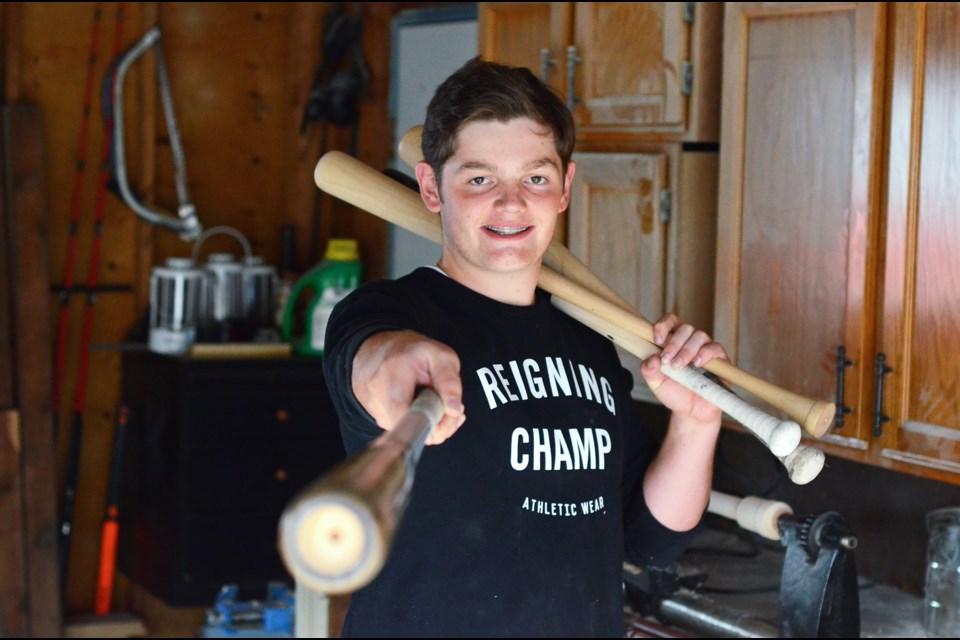 New Westminster’s Oscar Porcellato has launched his share of hits, and now has added bat making to his repetoire. He turns a 36-inch billet of maple into a slugging tool in under six hours.