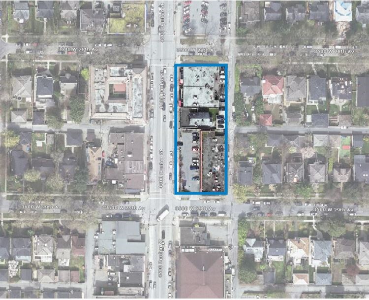 The site of the proposed development sits between West 28th and 29th on Dunbar Street.
