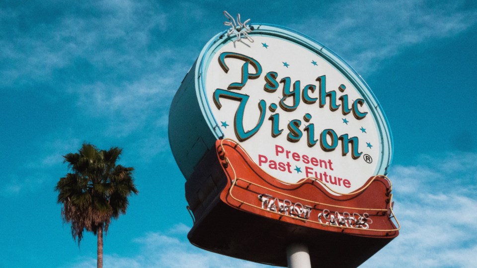 Psychic Vision sign: present, past, future. Fortune telling.