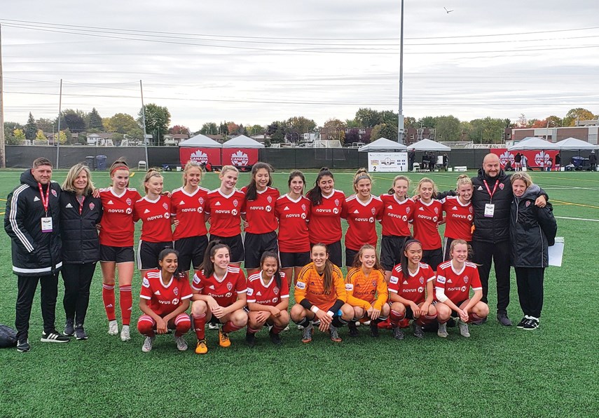 The Mountain United U15 girls topped Quebec's Lakeshore SC in the final of the Canada Soccer National Championships Monday in Laval. photo supplied