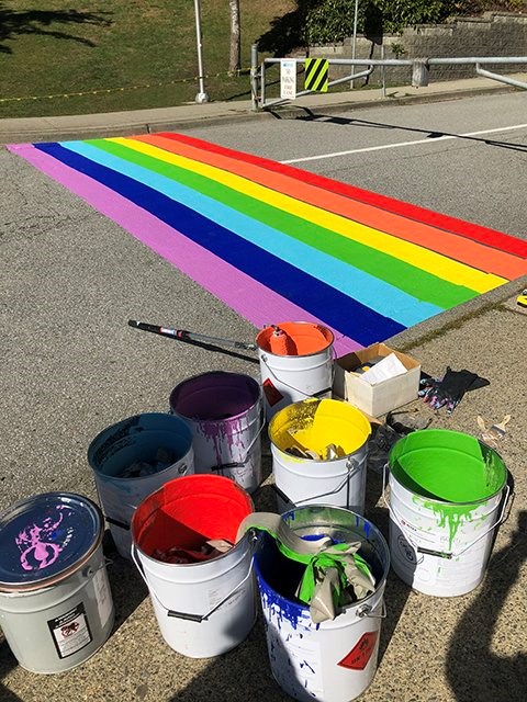 Moscrop, rainbow crosswalk