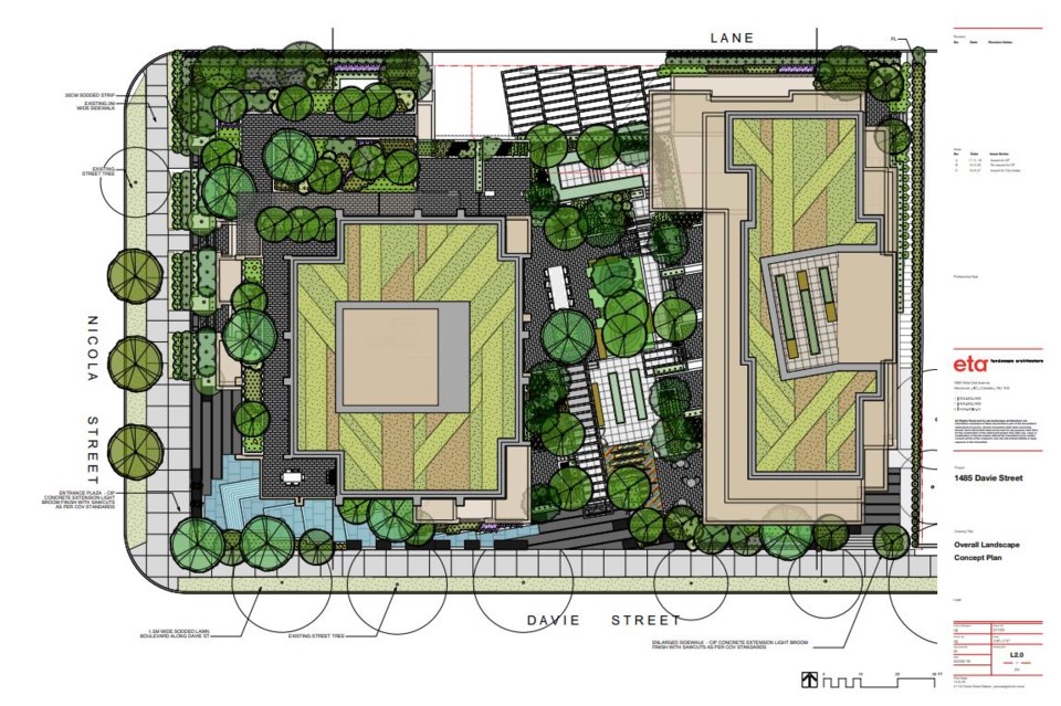 The landscape plan for the project is by ETA Landscape Architecture.