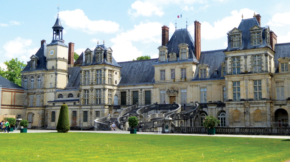 Chateau de Fontainebleau, residence of Napoleon I, Paris Stock