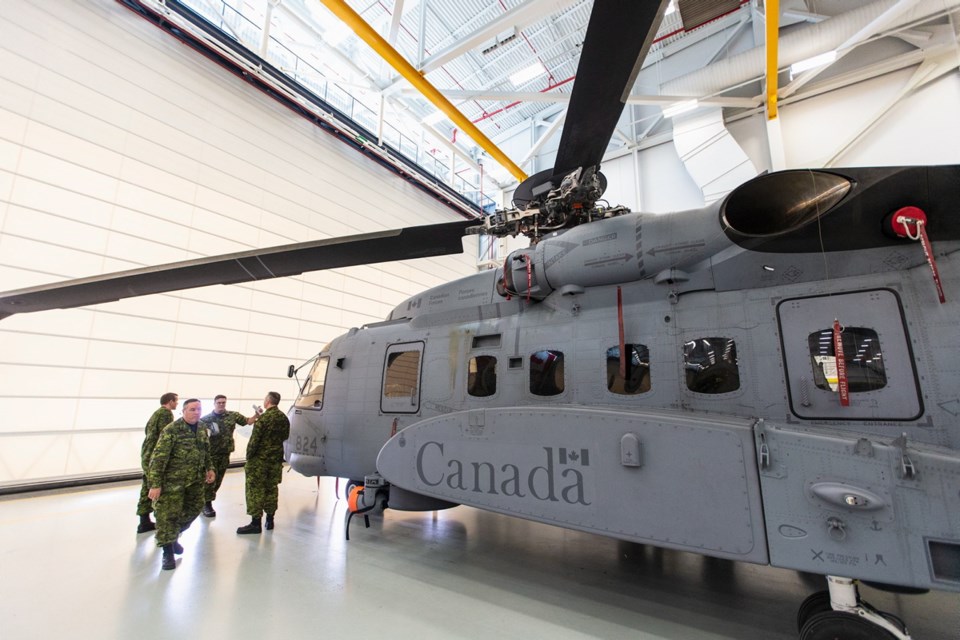 443 Maritime Helicopter Squadron is preparing to deploy one of its new Cyclone helicopters aboard the frigate HMCS Regina in a mission scheduled for January. It will be the first of the new Sikorsky helicopters to fly from a Canadian navy warship deployed from the West Coast.