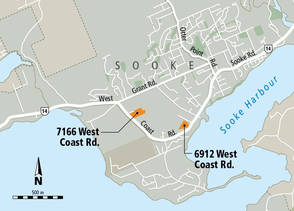 West Coast Road properties in ALR, October 2018