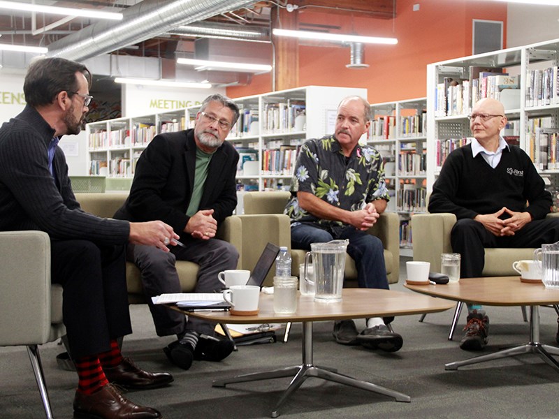 City of Powell River mayoral candidates Dave Formosa, Glenn Holstine and Ron Woznow