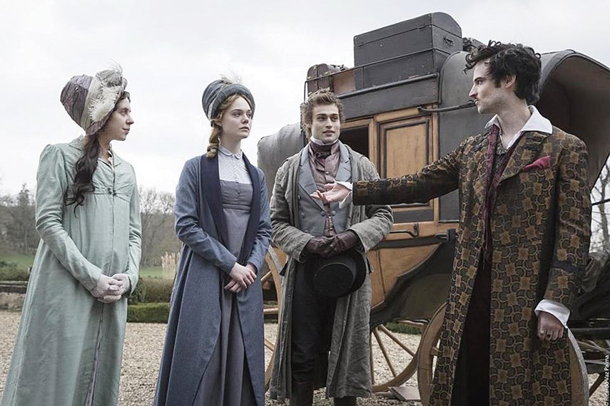 Available on demand this week is Haifaa Al-Mansour’s dark and brooding Mary Shelley, starring Elle Fanning (second from left) as the author who finds love, scandal, loss and literary greatness, all while still a teenager.