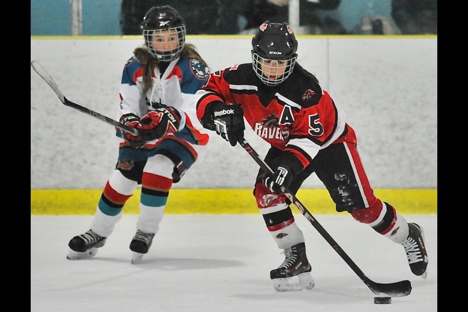 Jenelle Dee and the Richmond Pee Wee A Ravens battled the Kelowna Rockets yesterday at the Sixth Annual Pacific Coast Rep Classic. The tournament continues through to tomorrow afternoon at the Richmond Ice Centre.