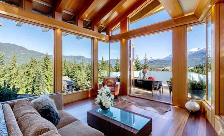 Whistler cliff mansion living view