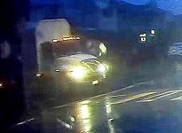 Burnaby RCMP is looking for the driver or occupants of this delivery-type truck, who might have witnessed a fatal pedestrian collision Thursday morning at Marine Drive and Greenall Avenue in Burnaby.