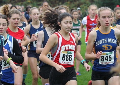 South Delta's Madelyn Bonikowsky captured the junior girls race at Saturday's B.C. Secondary Schools Cross-Country Championships in Nanaimo. She won by 18 seconds in a race that featured 238 entries.