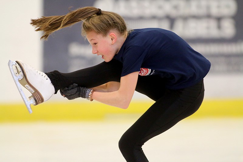 Kayla Halliday, 13, prepares for her biggest competition since she moved up to skating as a pre-novice at the Skate Canada BC/YT sectional championships that will be hosted by Coquitlam Skating Club at the Poirier Sports and Leisuer Complex beginning on Thursday.