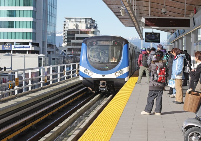 SkyTrain in Richmond, B.C.