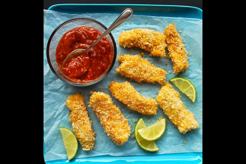 These golden, panko-coated fish sticks and homemade cocktail sauce go well served with coleslaw or a green salad. eric akis